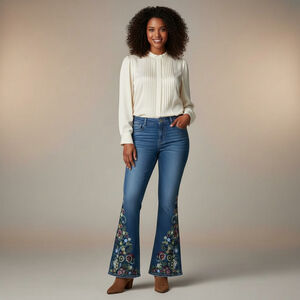 Sheryl Crow Blue High Waist Love Will Save You Flare Jeans size 16W NWT